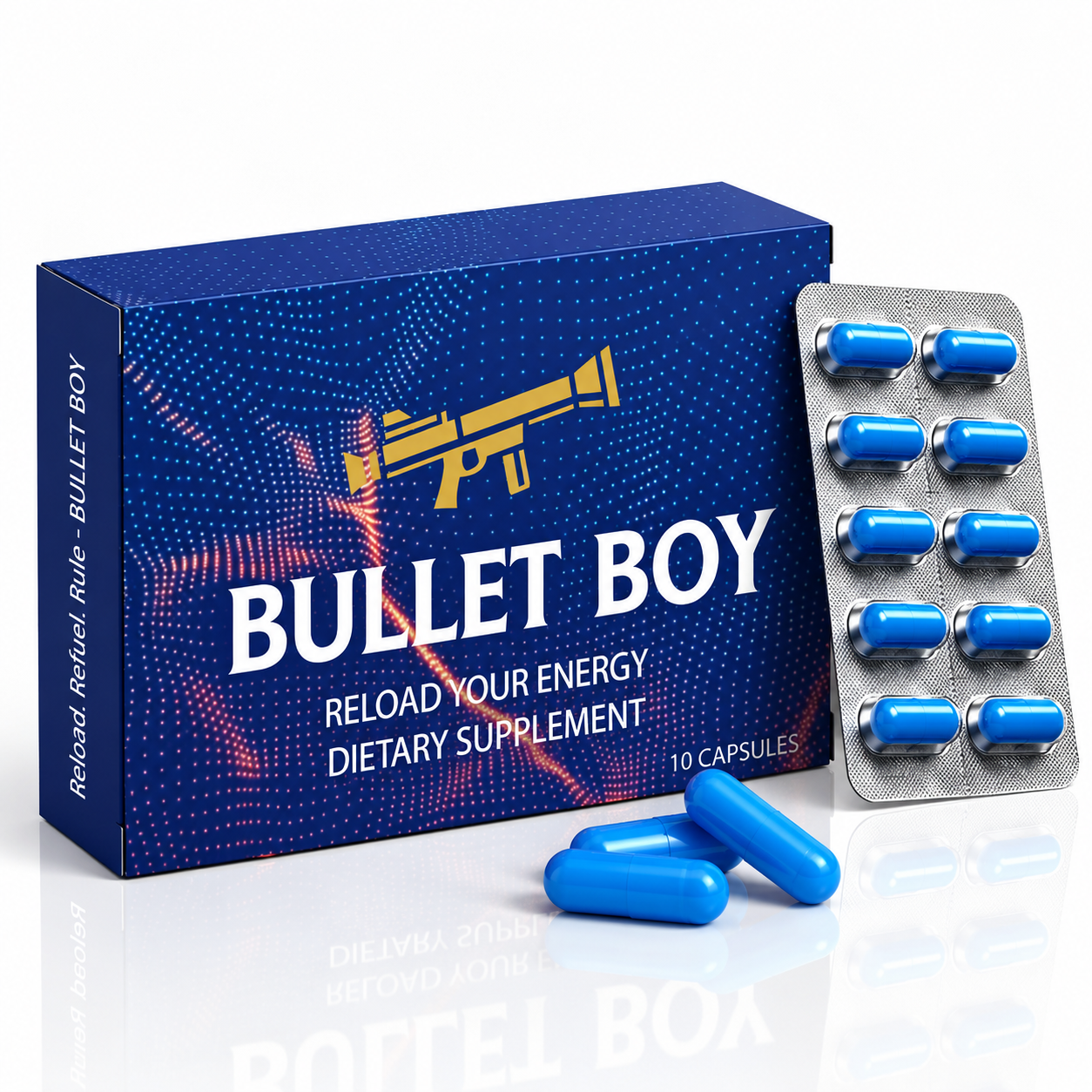 Bullet Boy 10-Pack Men’s Vitality & Performance Capsules – Stamina, Endurance & Energy Support