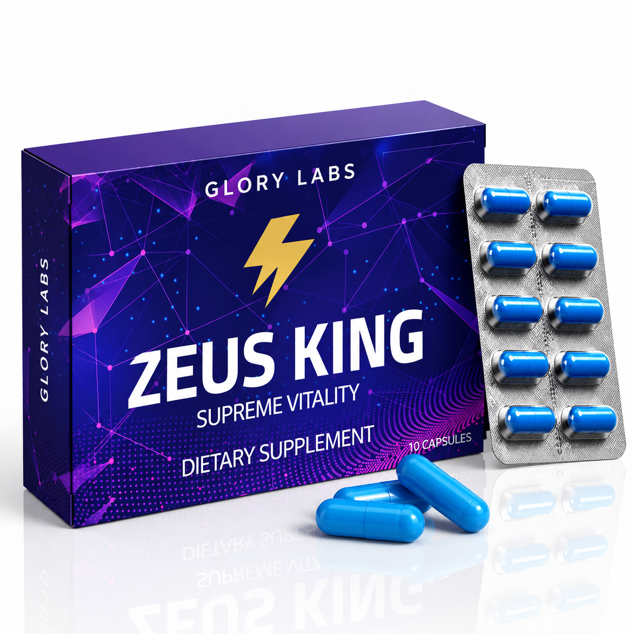 Zeus King 10-Pack Men’s Vitality & Performance Capsules – Stamina, Endurance & Energy Support