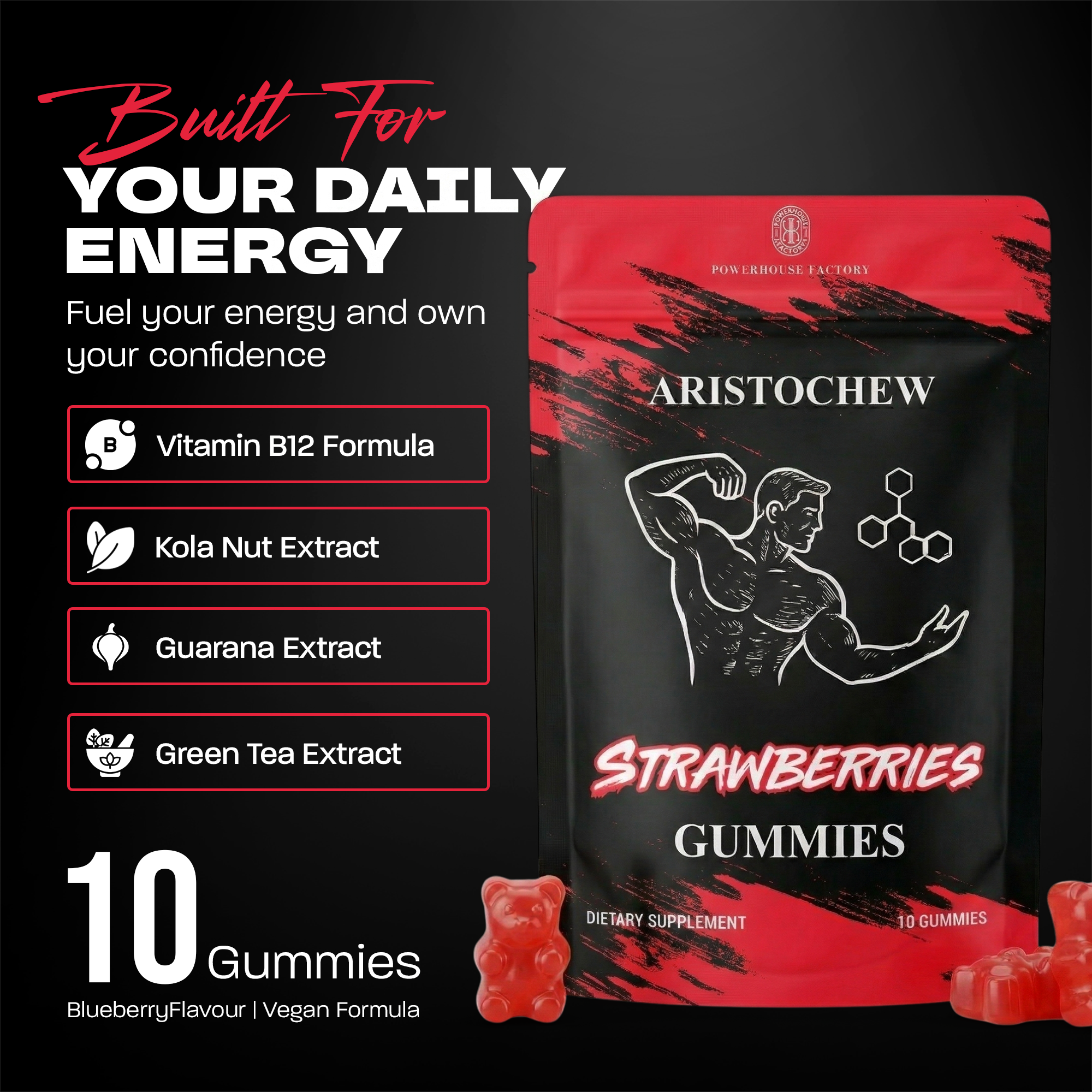 Men’s Enhancement Oral Strips – Fast Dissolving Intimacy & Vitality Support- Strawberry - Image 5