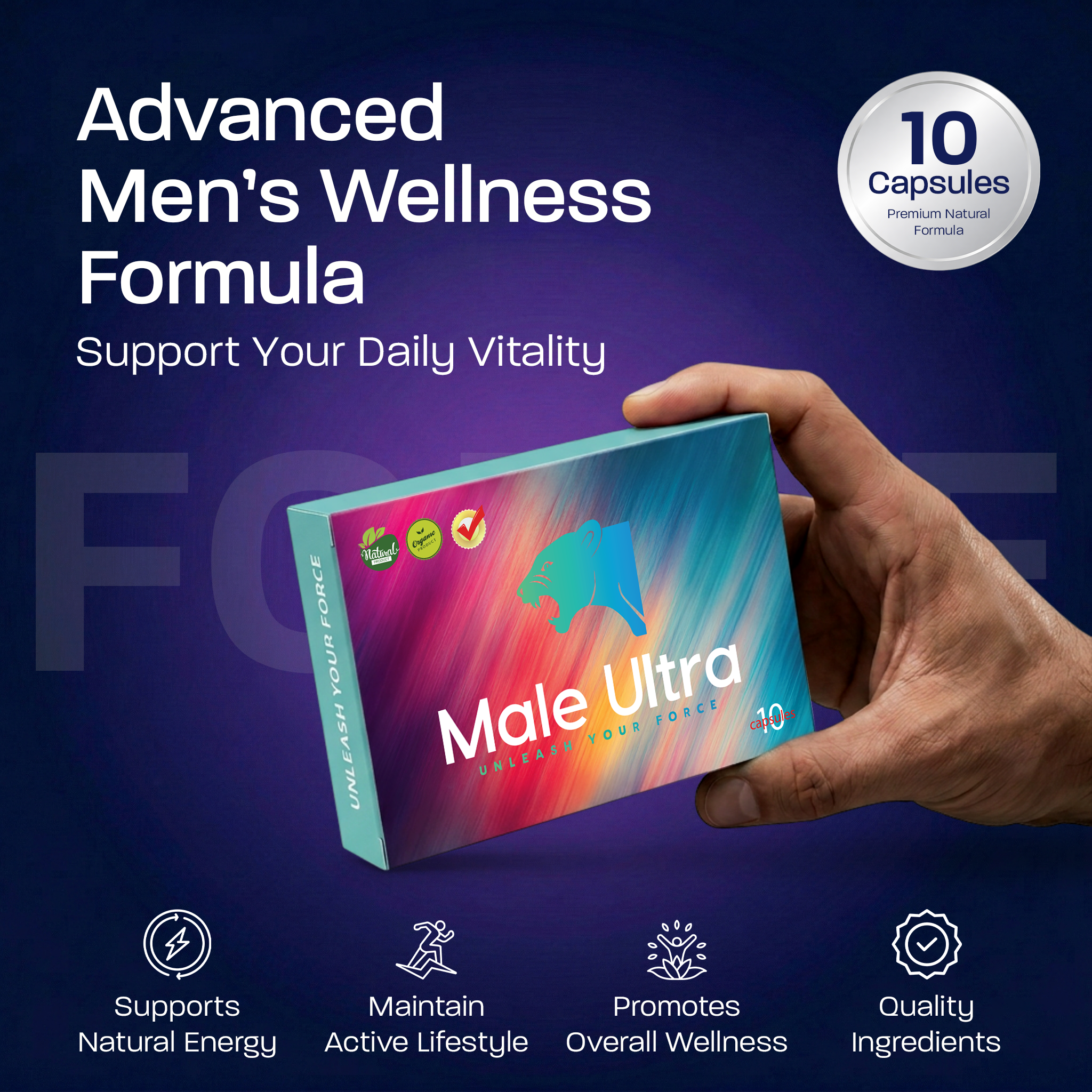 Male Ultra 10-Pack Men’s Vitality & Performance Capsules – Stamina, Endurance & Energy Support - Image 2