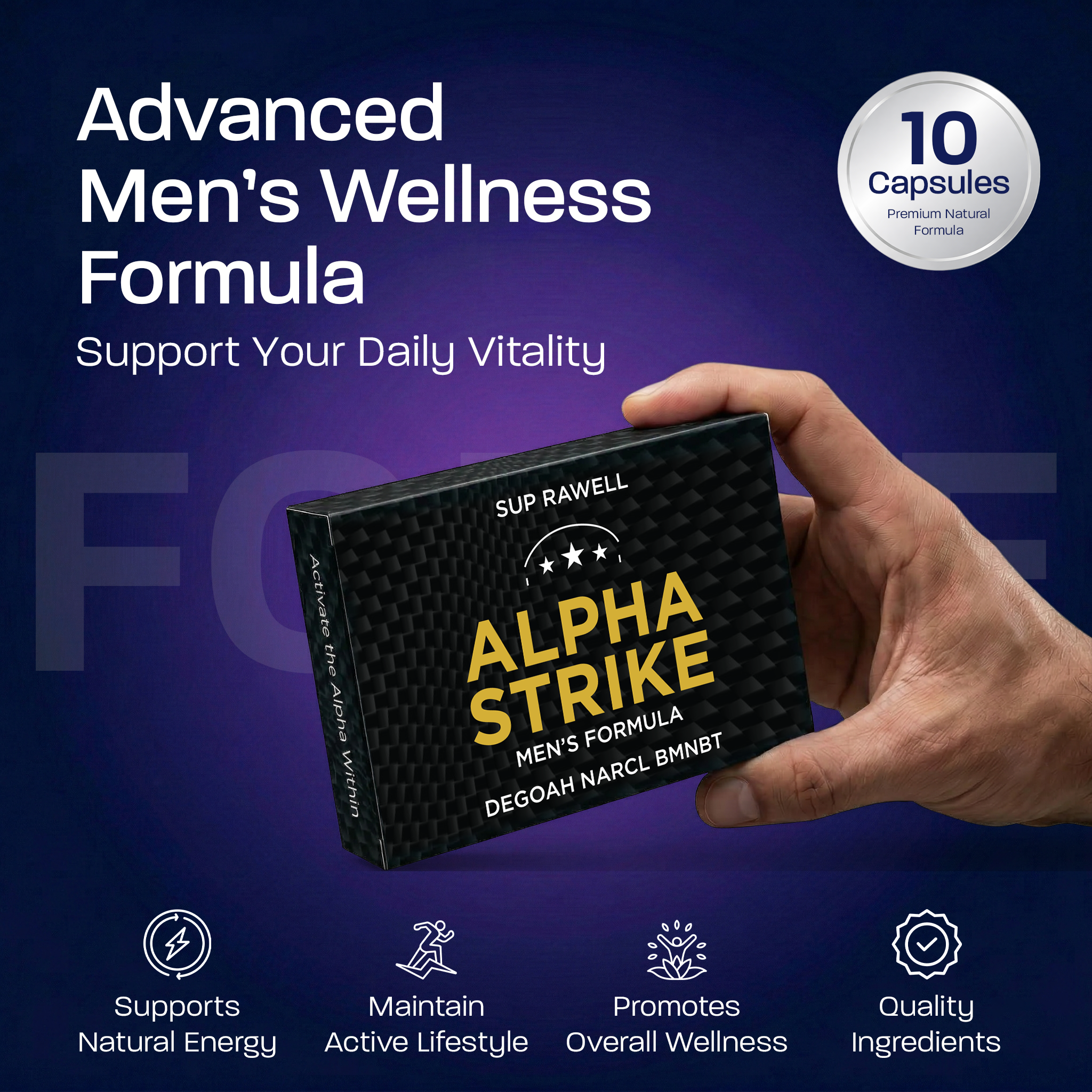 Storm strike 10-Pack Men’s Vitality & Performance Capsules – Stamina, Endurance & Energy Support - Image 2