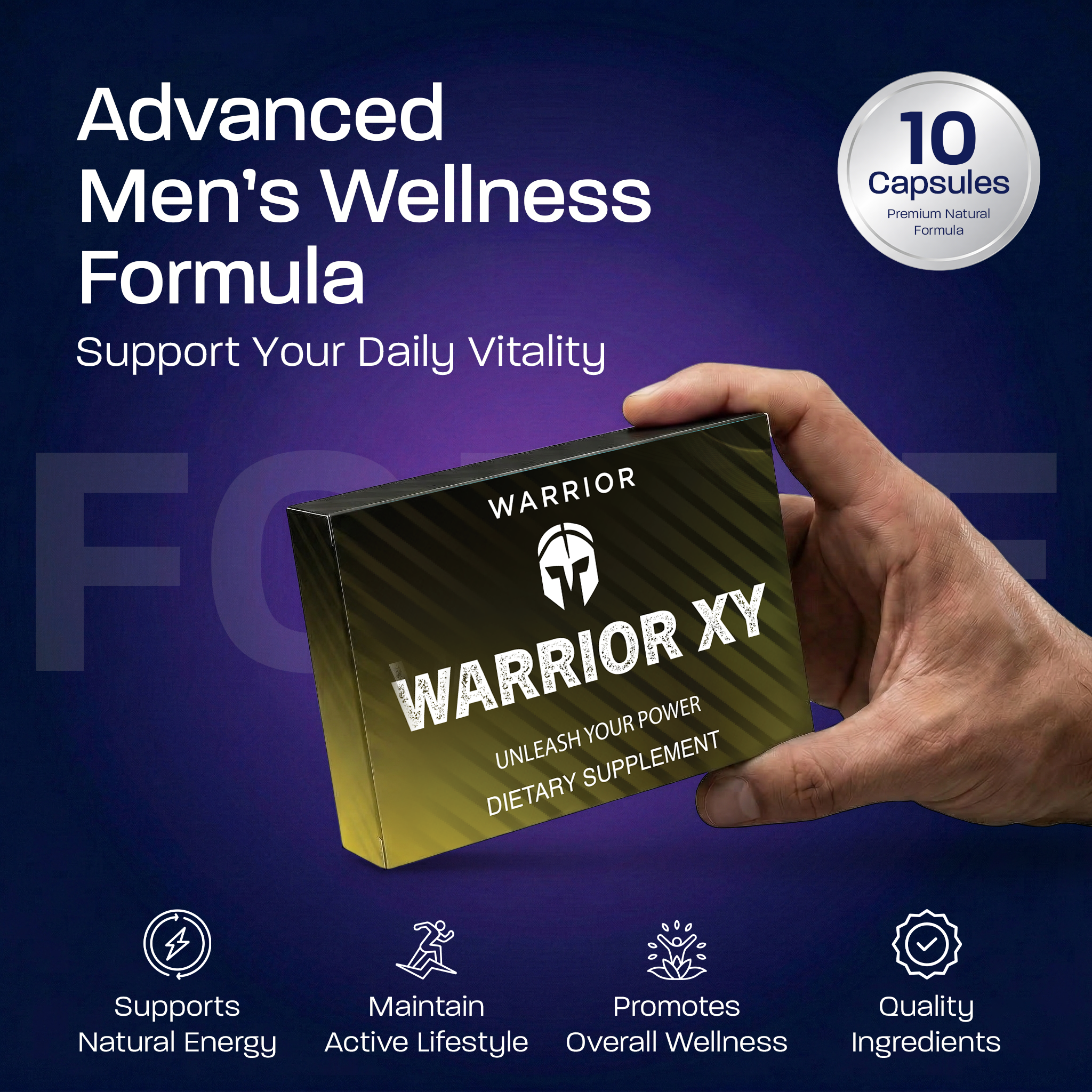 Warrior XY 10-Pack Men’s Vitality & Performance Capsules – Stamina, Endurance & Energy Support - Image 2