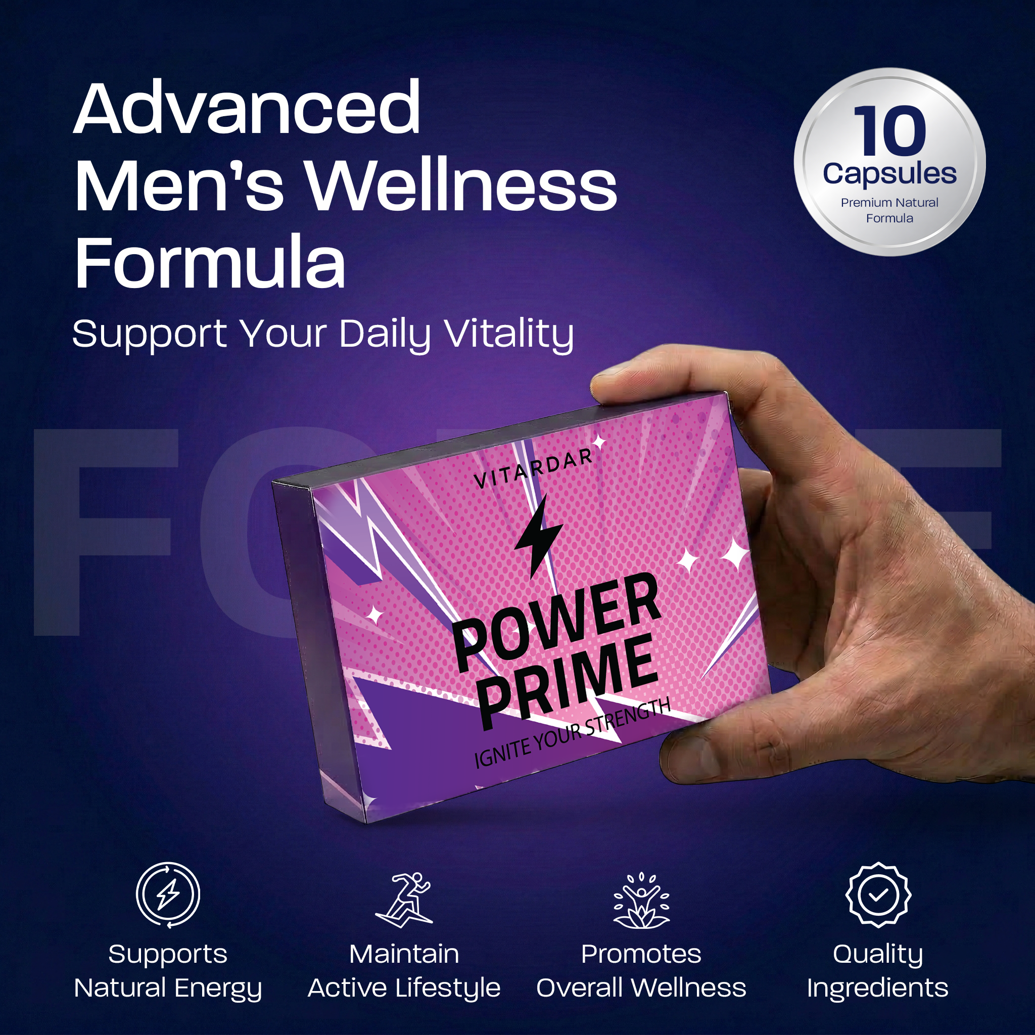 Power Prime 10-Pack Men’s Vitality & Performance Capsules – Stamina, Endurance & Energy Support - Image 3