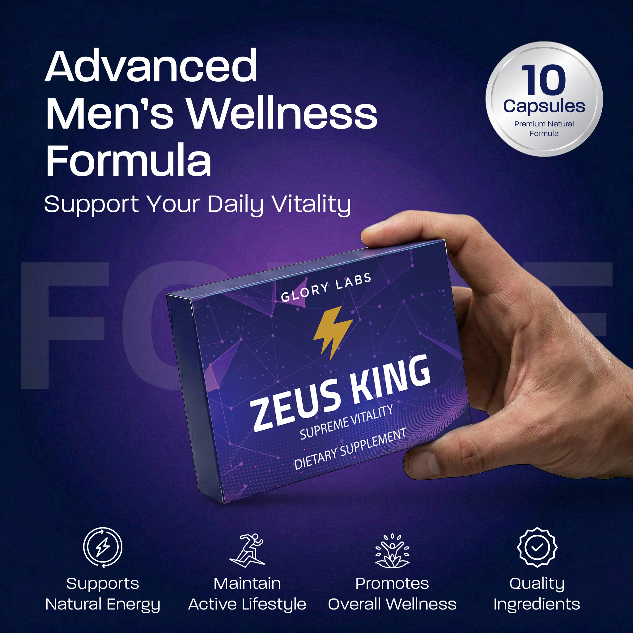 Zeus King 10-Pack Men’s Vitality & Performance Capsules – Stamina, Endurance & Energy Support - Image 3