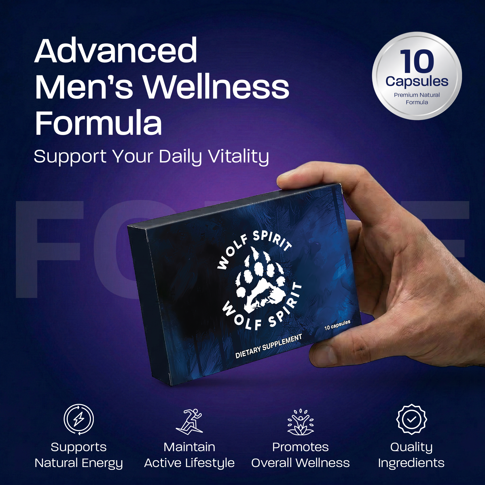Wolf spirit 10-Pack Men’s Vitality & Performance Capsules – Stamina, Endurance & Energy Support - Image 5