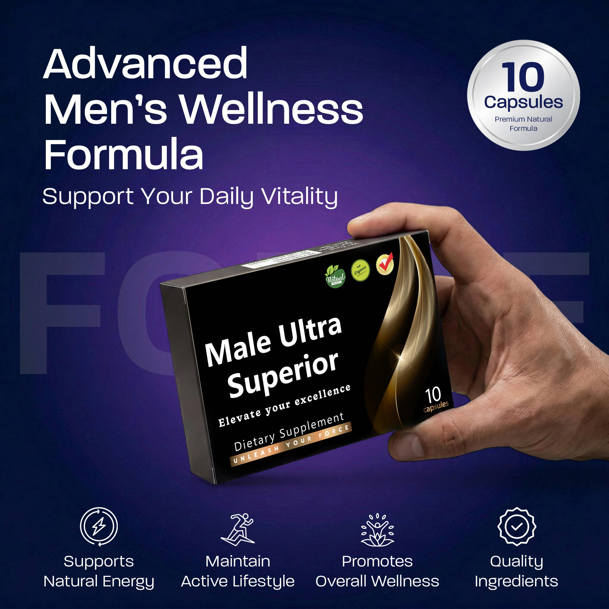 Male Ultra Superior 10-Pack Men’s Vitality & Performance Capsules – Stamina, Endurance & Energy Support - Image 7