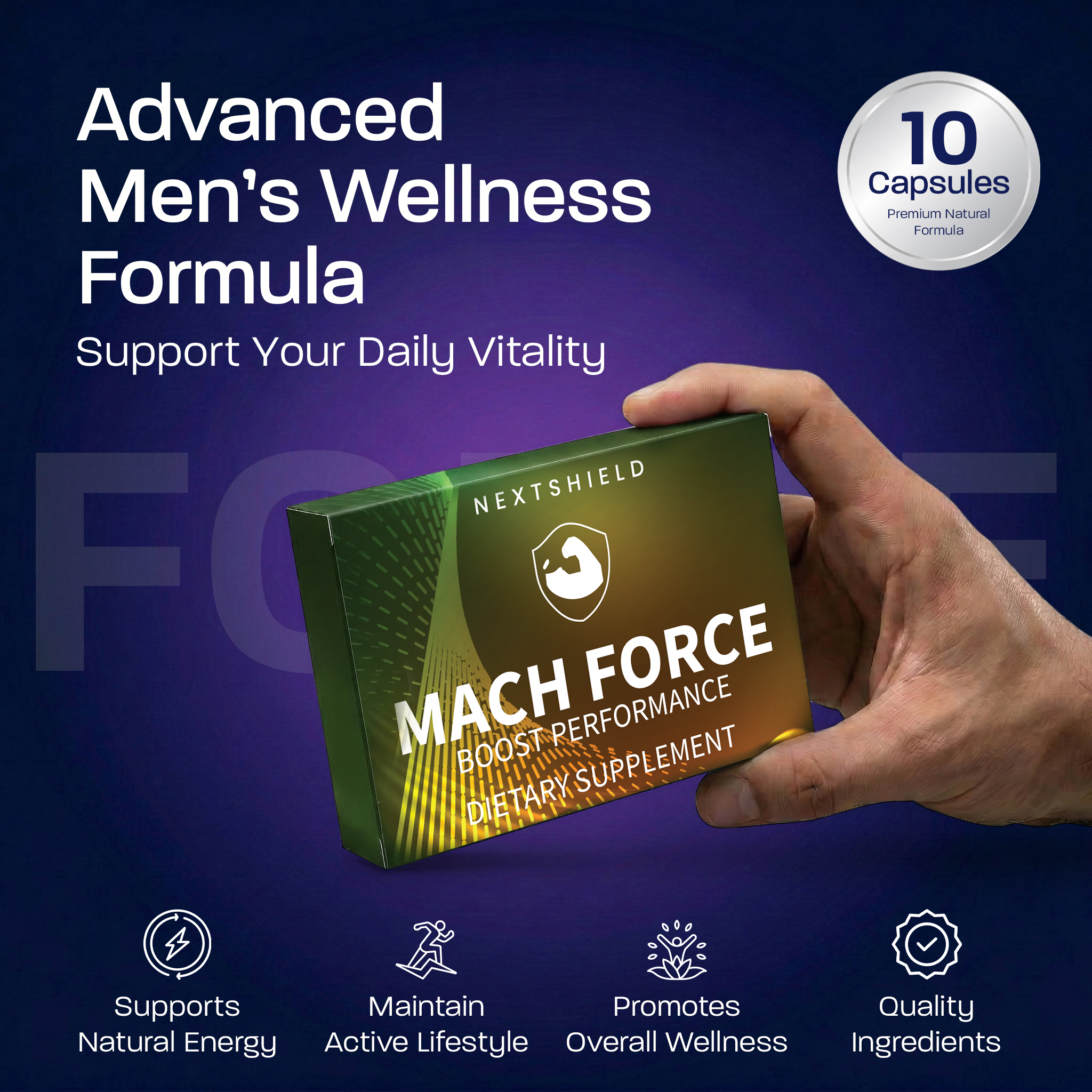 Mach Force 10-Pack Men’s Vitality & Performance Capsules – Stamina, Endurance & Energy Support - Image 2