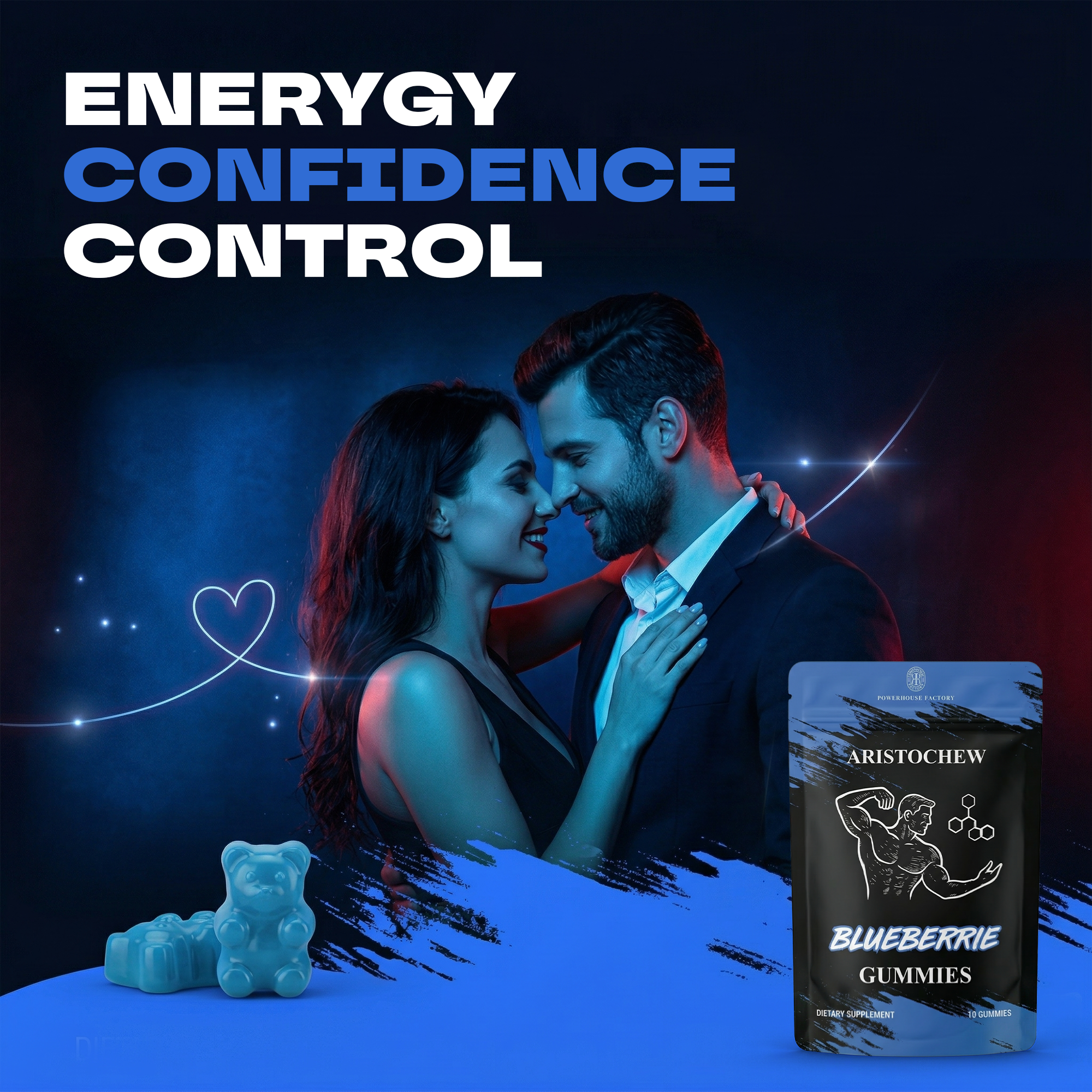 Men’s Enhancement Oral Strips – Fast Dissolving Intimacy & Vitality Support- Blueberry - Image 3