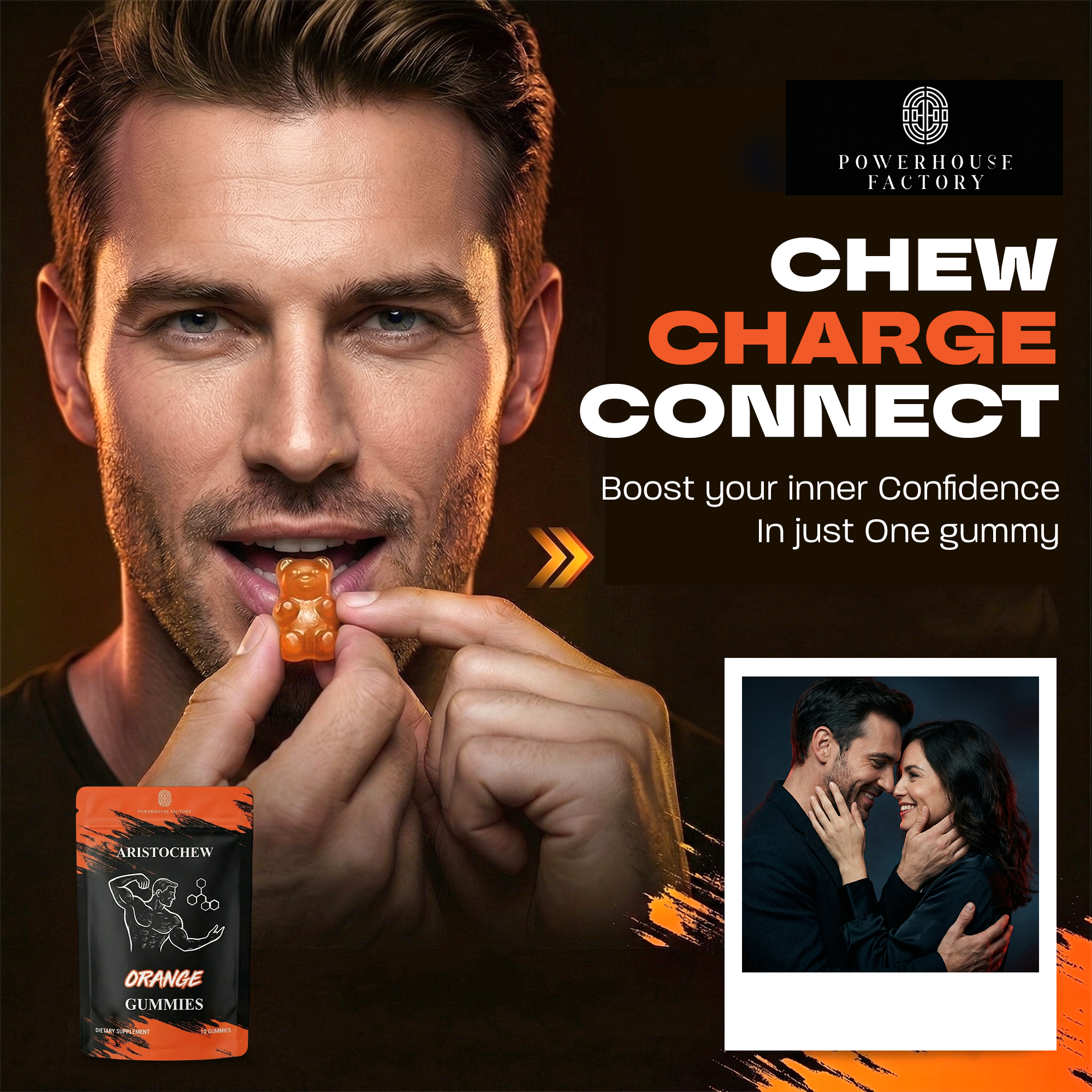Men’s Enhancement Oral Strips – Fast Dissolving Intimacy & Vitality Support- Orange - Image 4