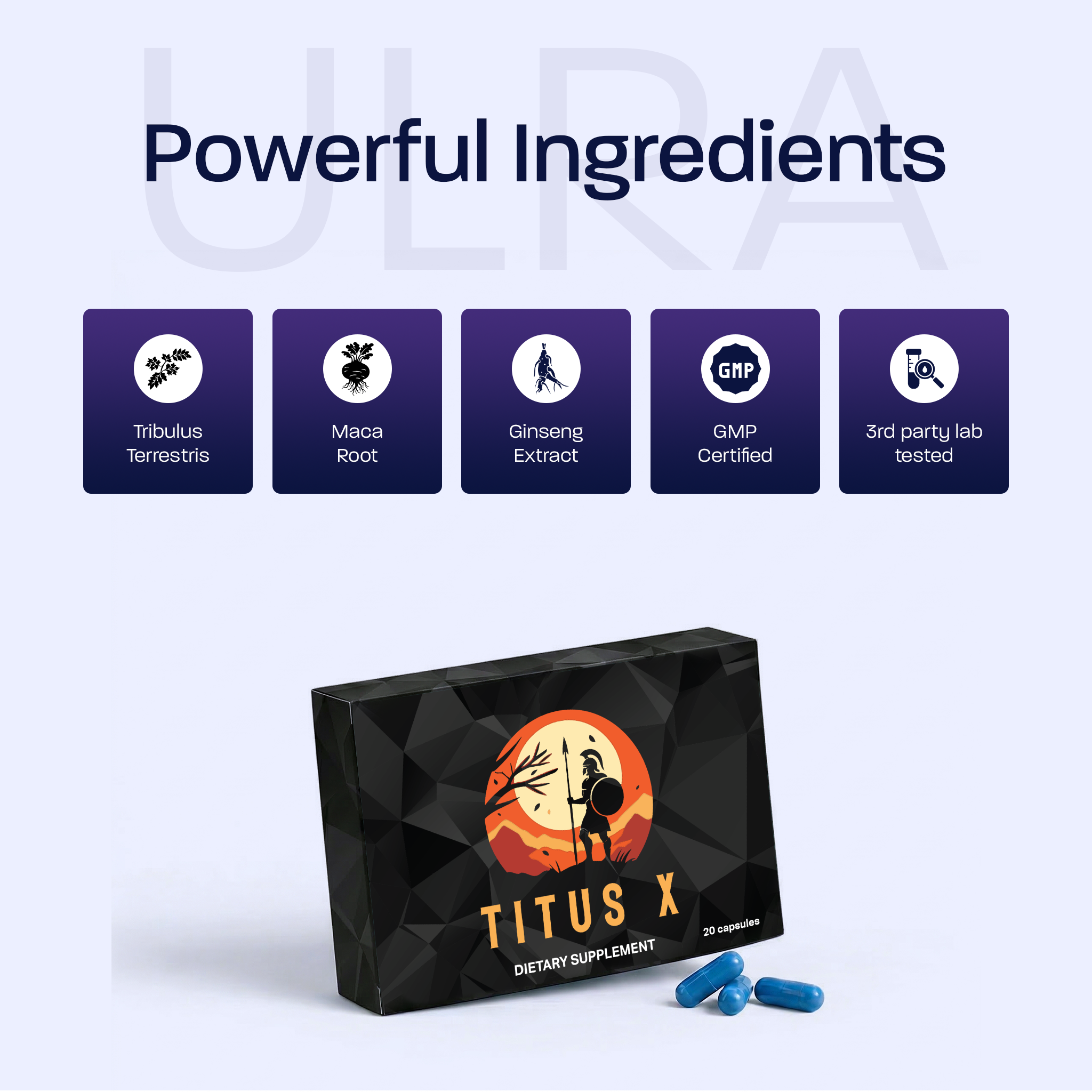 Titus X 20-Pack Men’s Vitality & Performance Capsules – Stamina, Endurance & Energy Support - Image 6