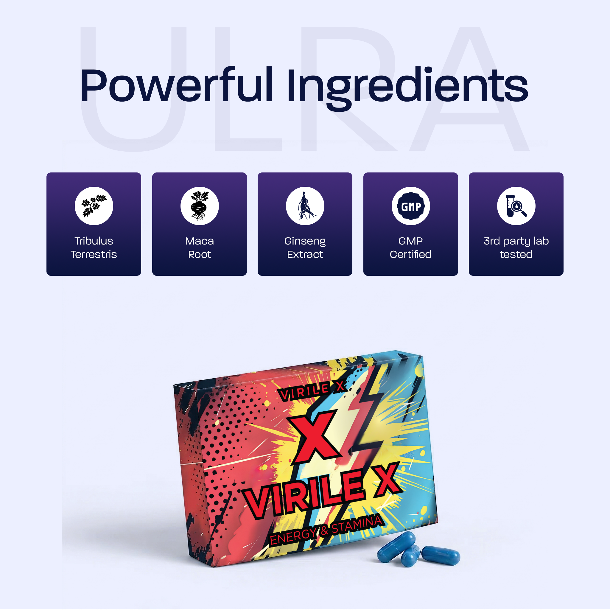 Virile X 10-Pack Men’s Vitality & Performance Capsules – Stamina, Endurance & Energy Support - Image 3