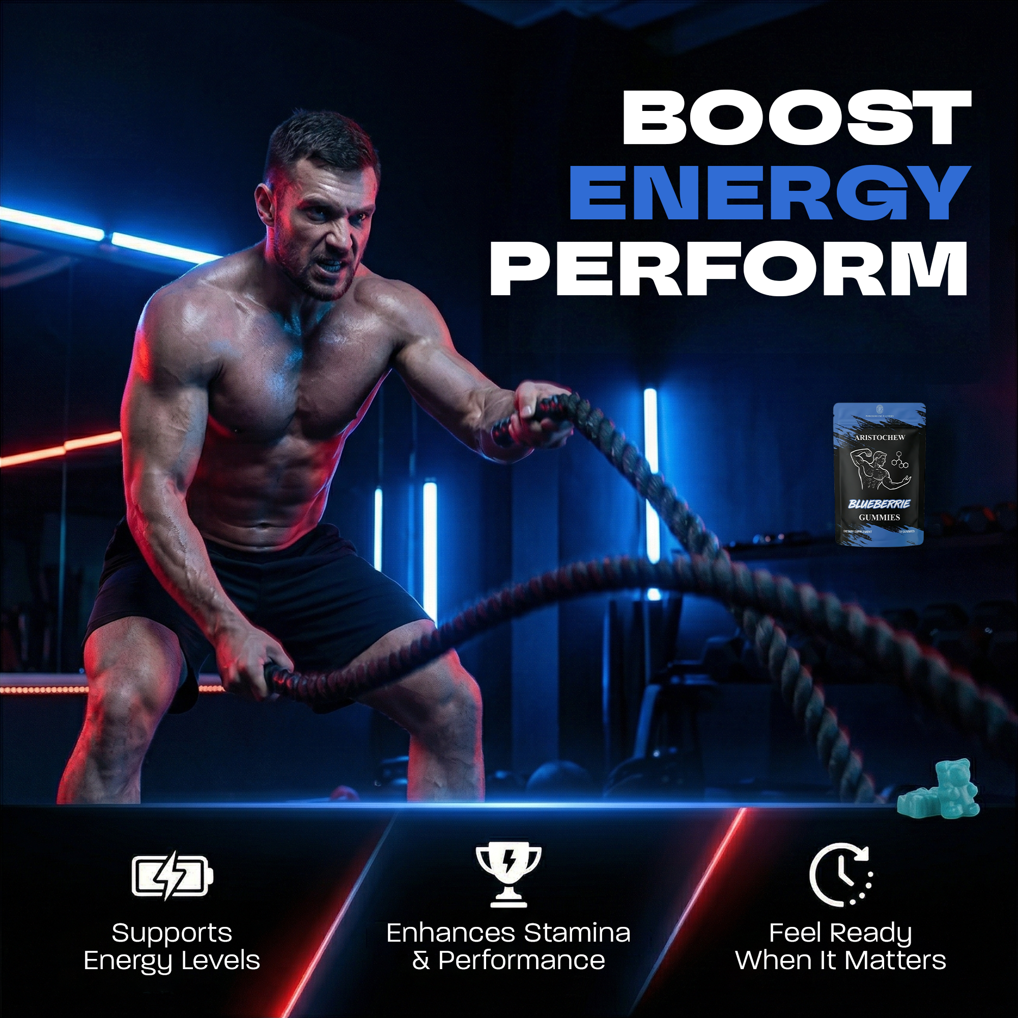 Men’s Enhancement Oral Strips – Fast Dissolving Intimacy & Vitality Support- Blueberry - Image 5