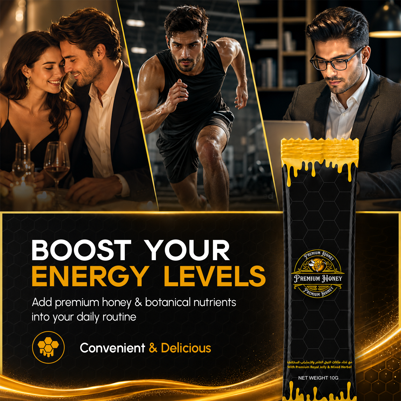 Enhancement Honey Sachets for Men – Stamina, Energy, Endurance & Vitality Support 10pk - Image 2