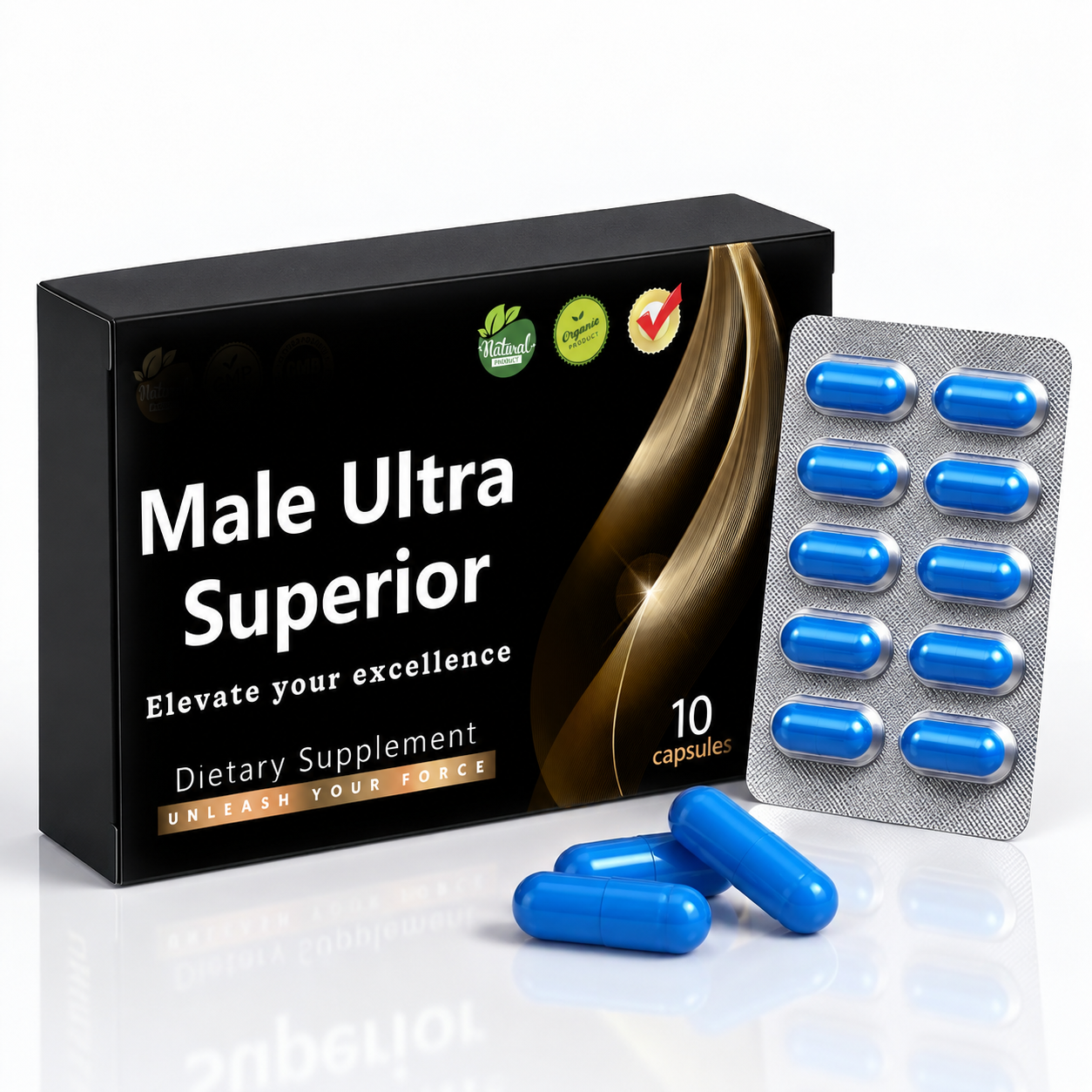 Male Ultra Superior 10-Pack Men’s Vitality & Performance Capsules – Stamina, Endurance & Energy Support