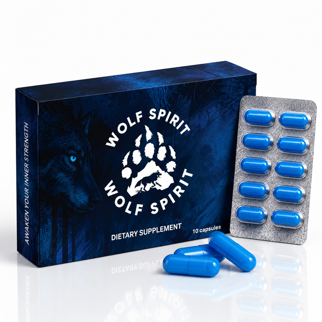 Wolf spirit 10-Pack Men’s Vitality & Performance Capsules – Stamina, Endurance & Energy Support